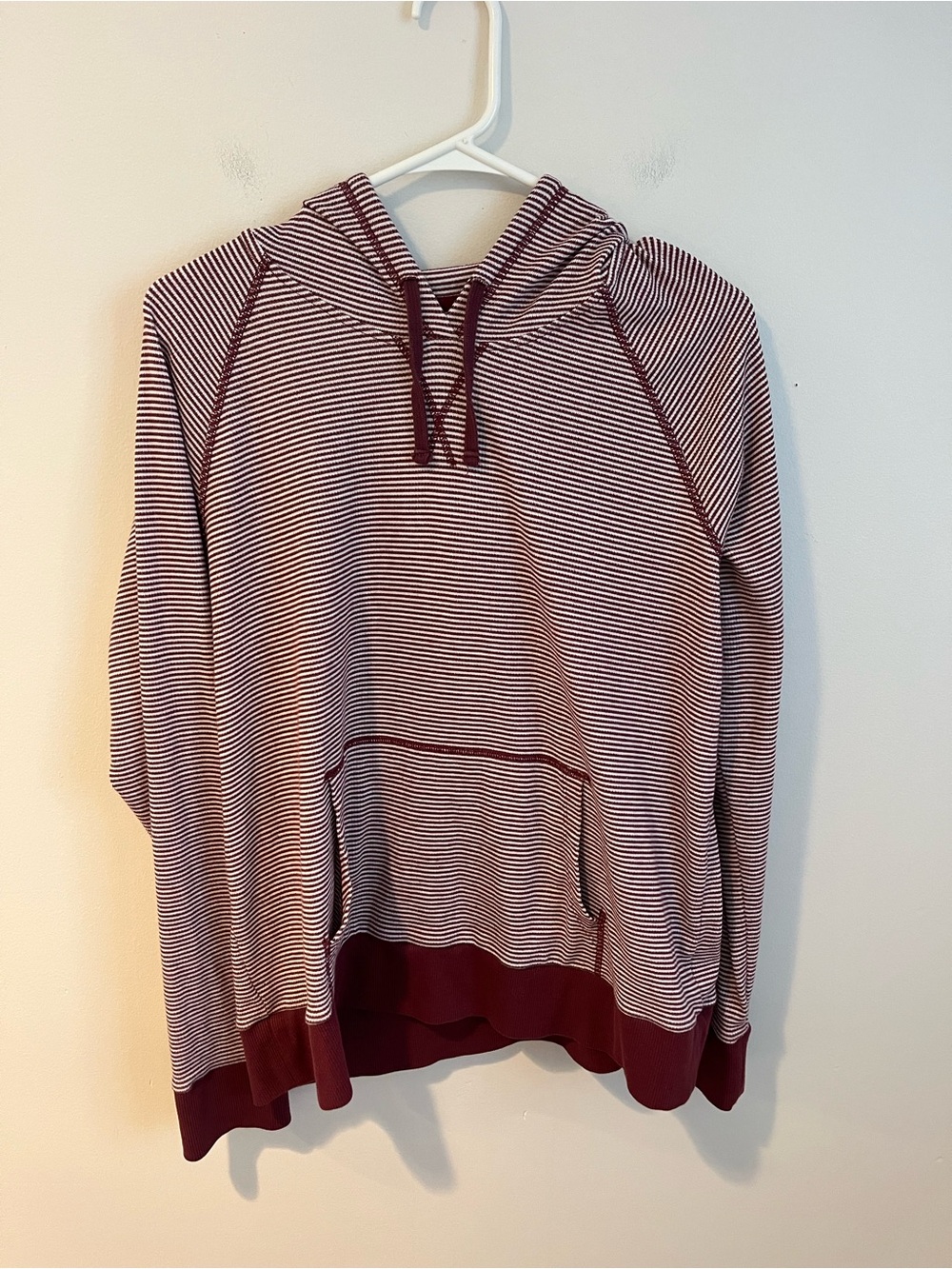 Kuhl Women’s Stria Striped Maroon and White Hoodie XL